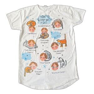 Rel-e- Vent Products Nightshirt Cat Sleep Shirt Cotton Pajamas One Size
